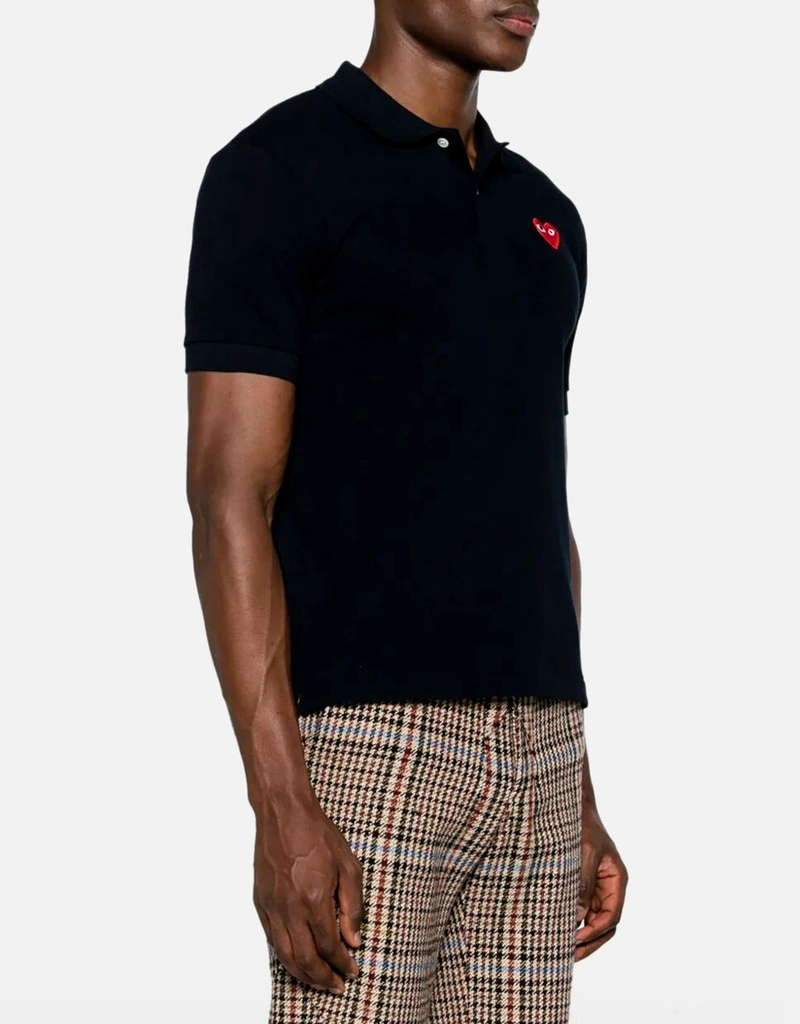 Comme des Garcons Play Men's Cotton Red Heart Cotton Polo