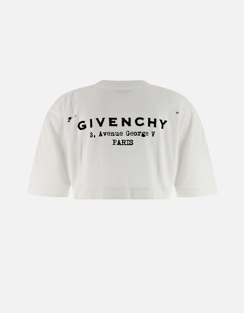 Givenchy Cropped Fit Cotton Print T-shirt (Tops,T-shirts) IFCHIC.COM