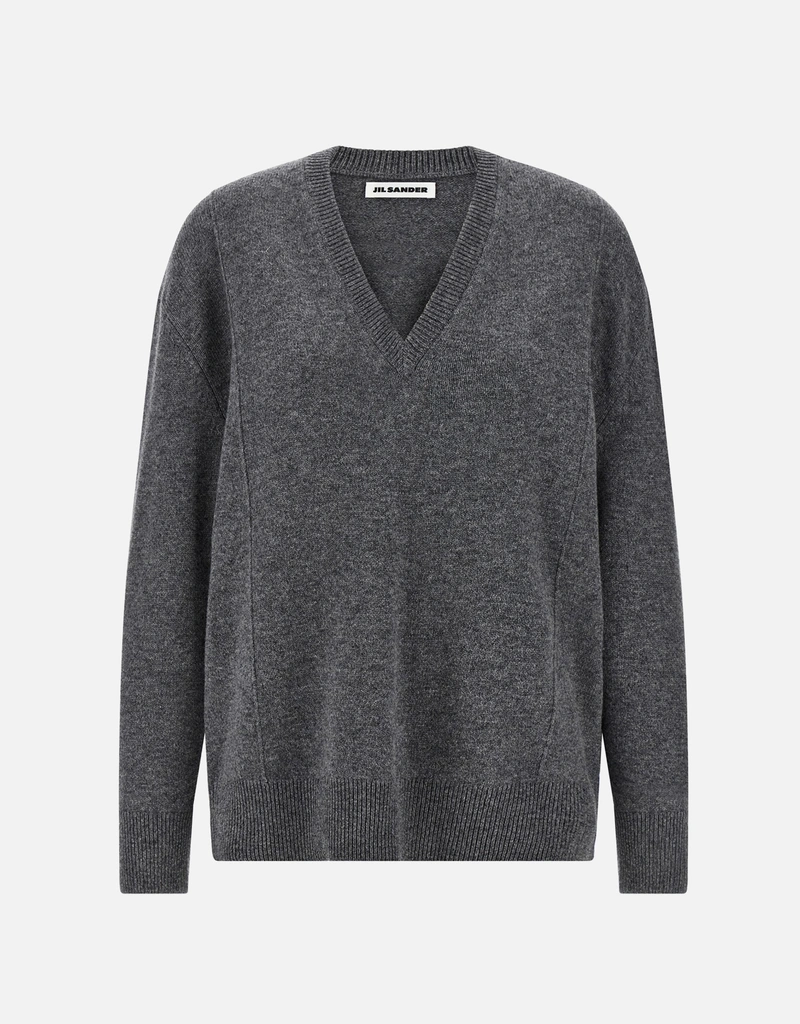 Jil Sander ウール混Vネックセーター (ニットウェア) IFCHIC.COM