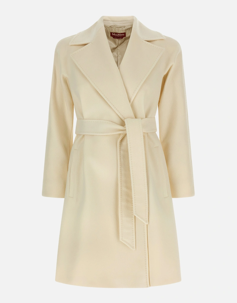 Max Mara Studio Dravenna ヴァージンウール ドレープ フレア コート