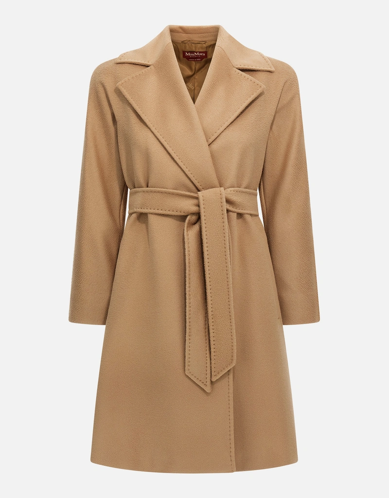 Max Mara Studio Dravenna 純毛 フレア ミディ ローブコート