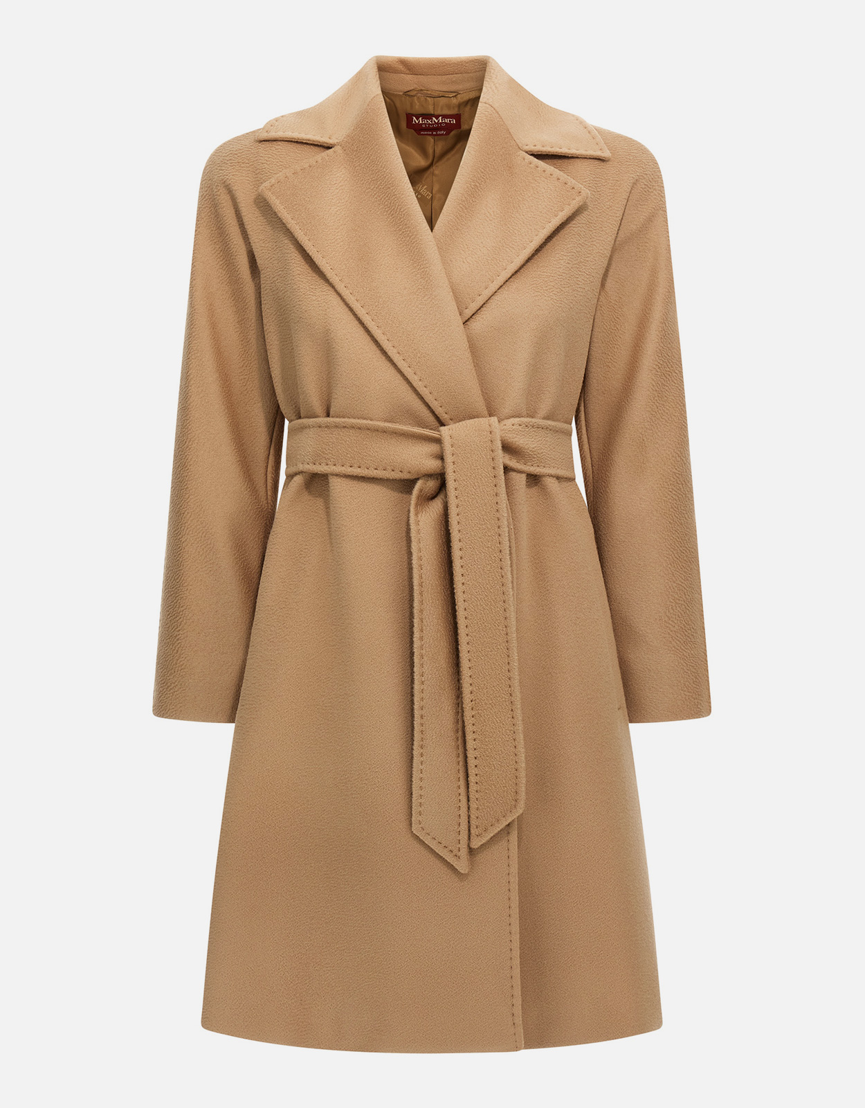 Max Mara Studio Dravenna 純毛 フレア ミディ ローブコート