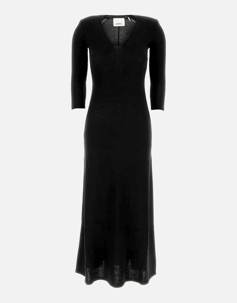 knee length dresses for ladies Isabel Marant Metallic Printed Silk Midi Dress – Runway Catalog