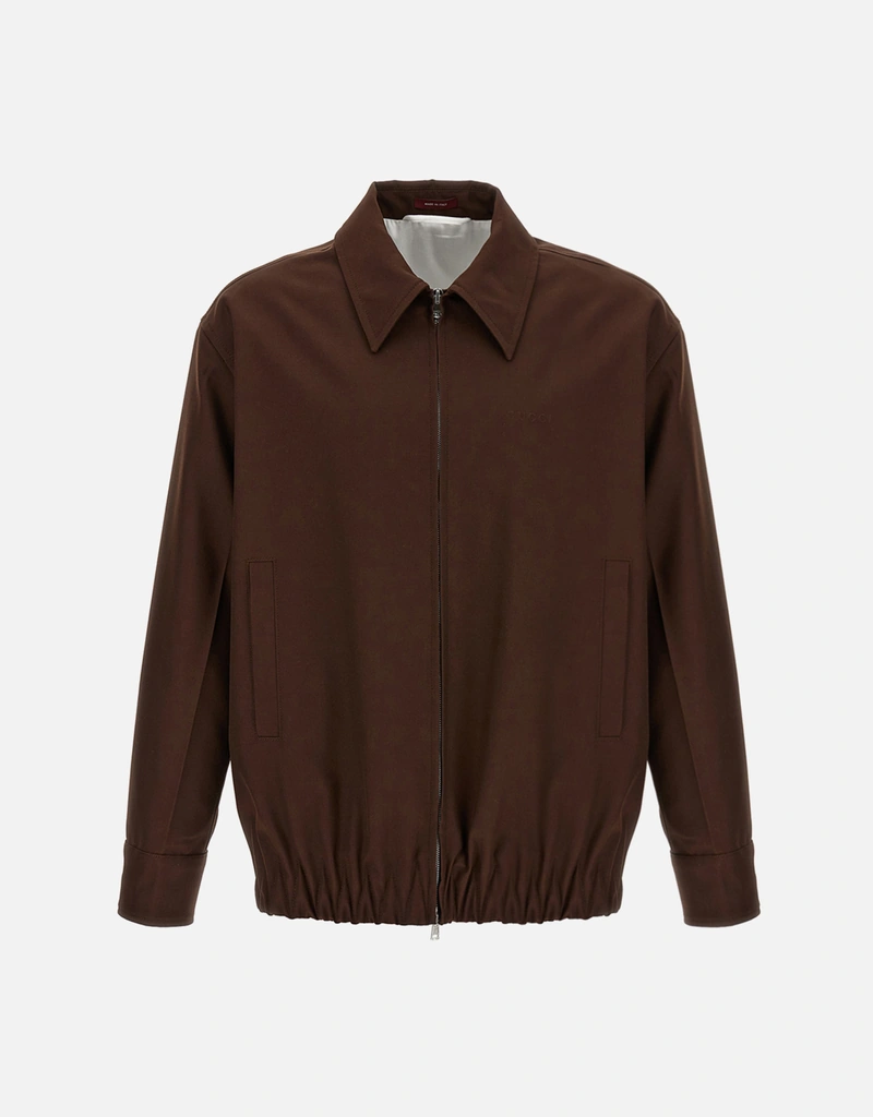 メンズ　GUCCI ジャケット　ウール　ブラウン Gucci メンズウールツイルジャケット () IFCHIC.COM