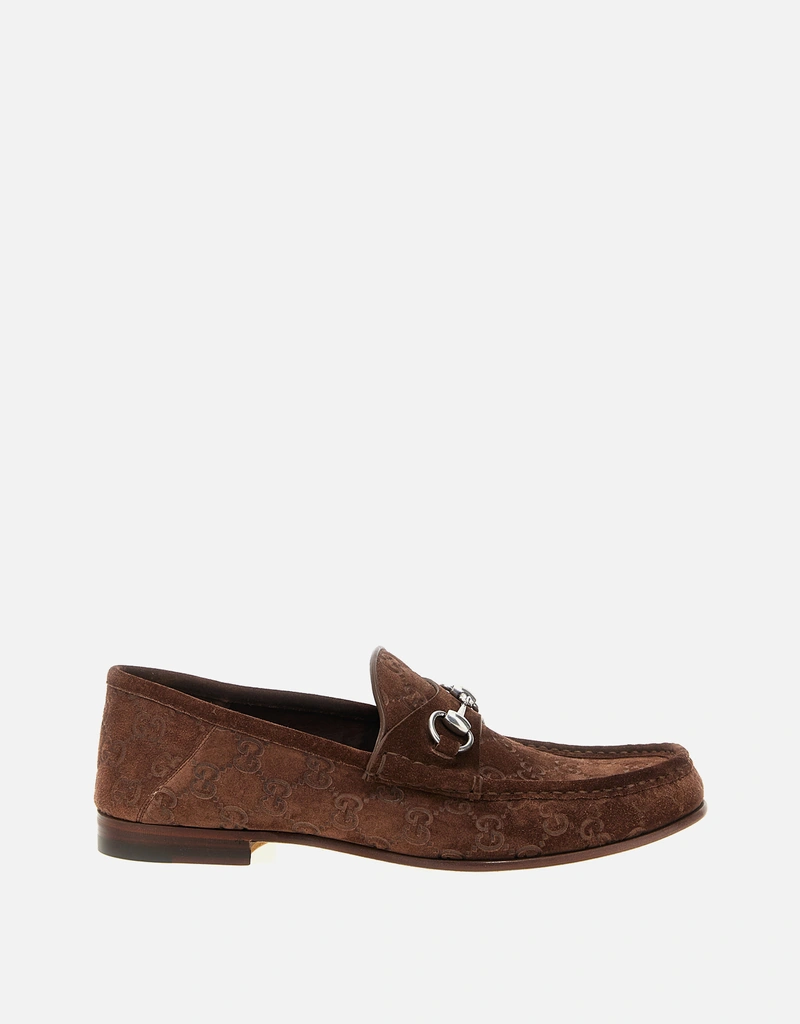 GUCCI ライトブラウン ホースビットローファー　スウェード　41 1/2E GUCCI - グッチ GUCCI ローファー モカシン ホースビット スウェード