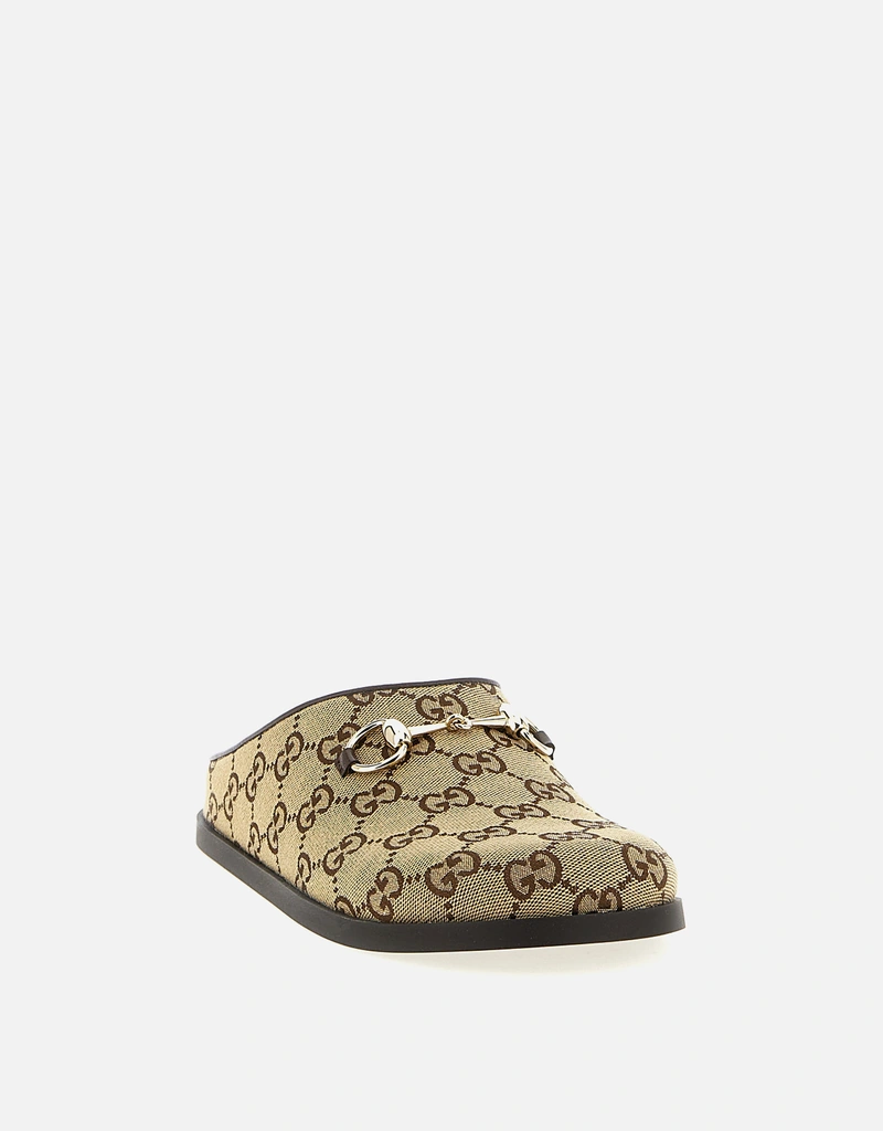 靴 Gucci GG Canvas Horsebit Mules 36C 23cm Gucci GG Canvas Horsebit Mules 36C 23cm Horsebit Gucci GG slippers
