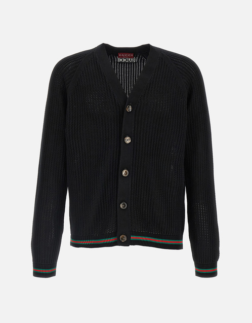 Gucci メンズコットンリブカーディガン (アパレル,ニットウェア