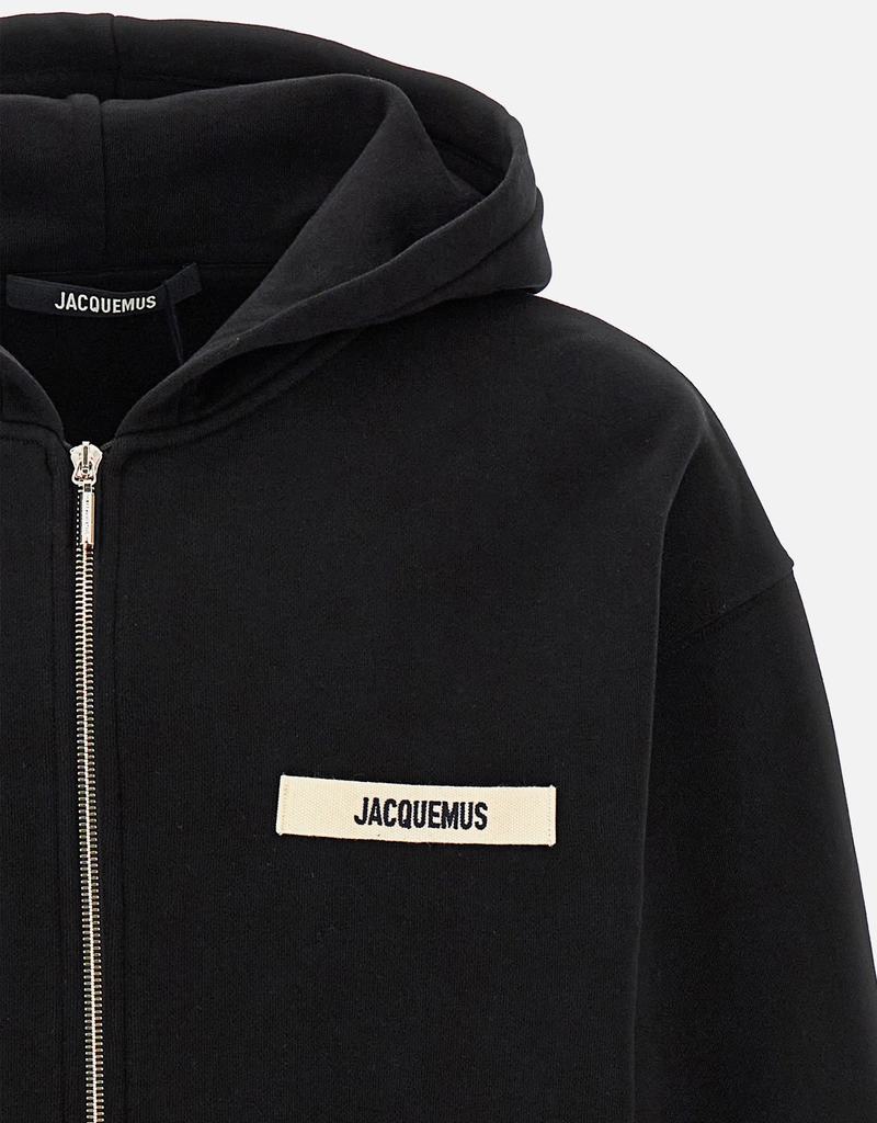 Jacquemus Men's Gros Grain Cotton Zipped Hoodie (Tops & T-shirts