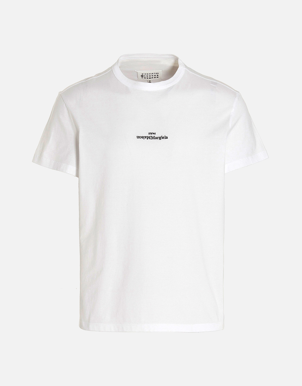 Maison Margiela メンズ コットン刺繍リバースロゴTシャツ () IFCHIC.COM