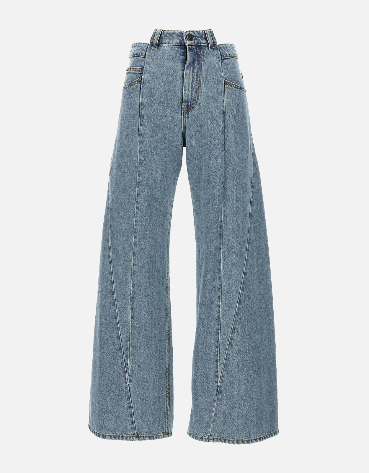 Maison Margiela Denim Cut-Out Waistband Wide-Leg Jeans - IT 36　メゾン マルジェラ デニム カットアウト ウエストバンド ワイドレッグ ジーンズ - IT 36 Maison
