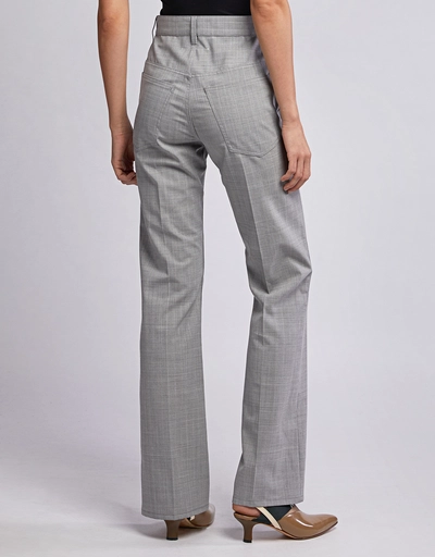 Plaid Flared Tailored Pants