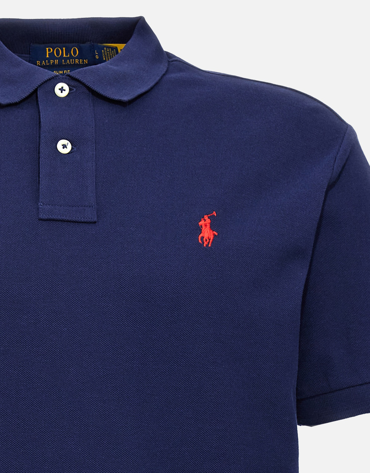 Polo Ralph Lauren メンズロゴブルーコットンスリムフィットポロシャツ