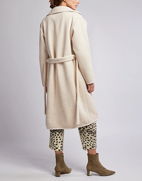 Rachel Comey Ousia Chevron Wool-blend Wrapped Coat