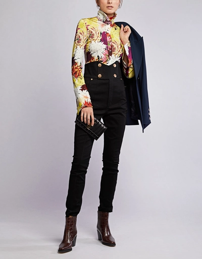 Sala High Neck Floral Fitted Blouse