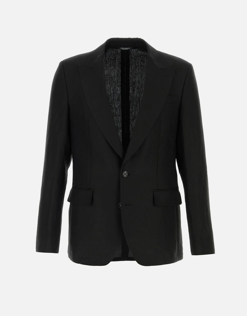 Dolce & Gabbana メンズブラックリネンブレザー () IFCHIC.COM