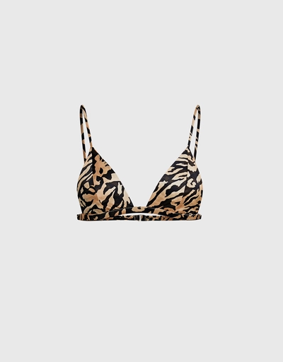 Luxe Satin Tiger-print Triangle Soft Cup Bra