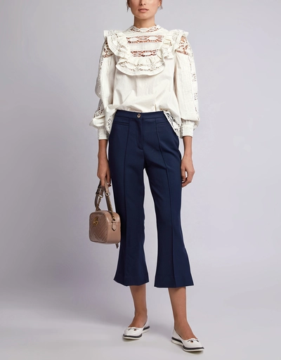 Flee and Flare Wool Cropped Pants