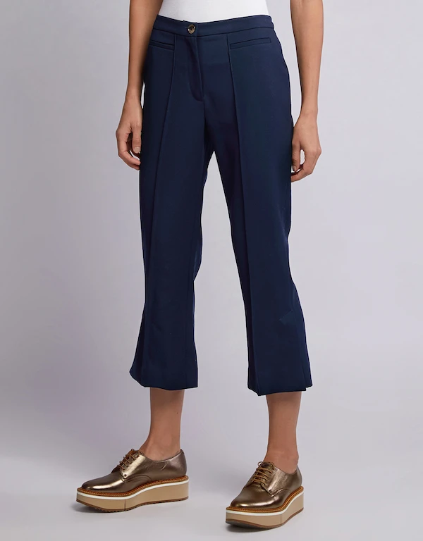 Alexa Chung Flee and Flare Wool Cropped Pants