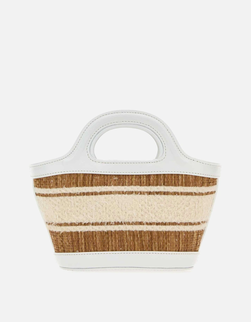 Marni ツートーンラフィアレザー マイクロトロピカリア ハンドバッグ