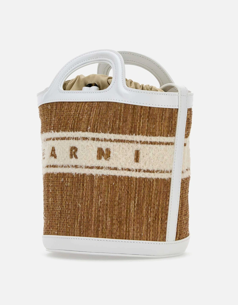 Marni ツートーンラフィアレザー バケットバッグ () IFCHIC.COM