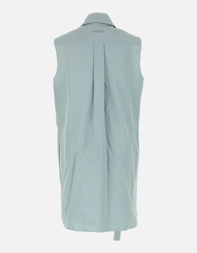 Fendi Two-tone Cotton Mini Dress - Blue Fendi Two-tone Cotton Mini Dress - Blue