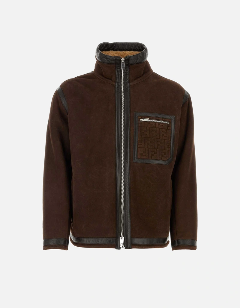 Fendi メンズ チョコレートスエードジャケット () IFCHIC.COM