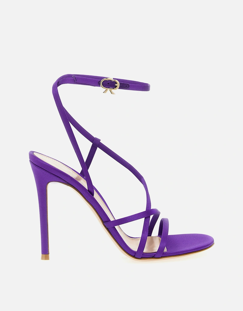 GIANVITO ROSSI オーキッド ファブリック スティレットヒール サンダル