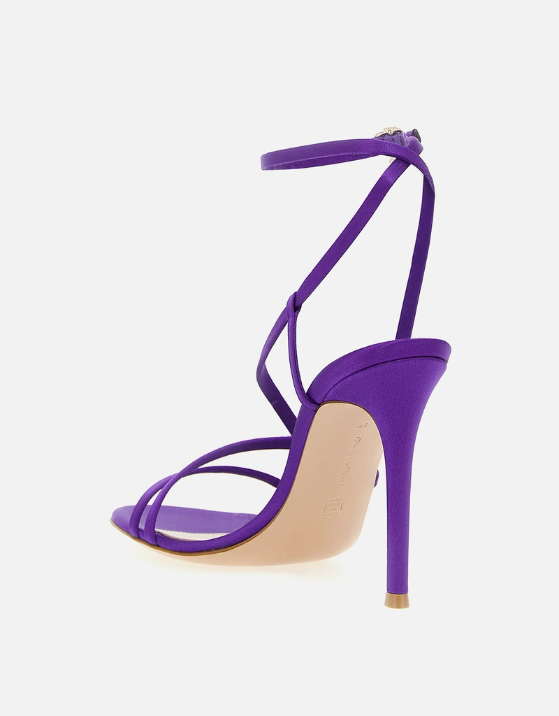 GIANVITO ROSSI オーキッド ファブリック スティレットヒール サンダル