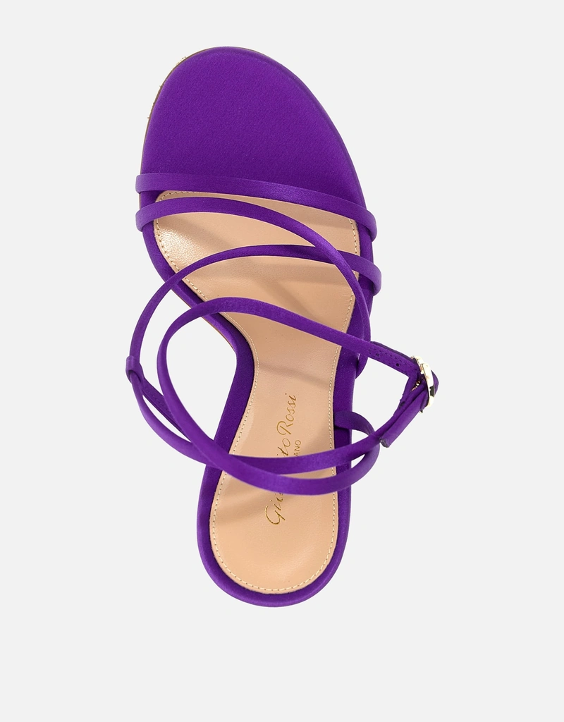 GIANVITO ROSSI Orchid Fabric Stiletto Heel Sandals () IFCHIC.COM