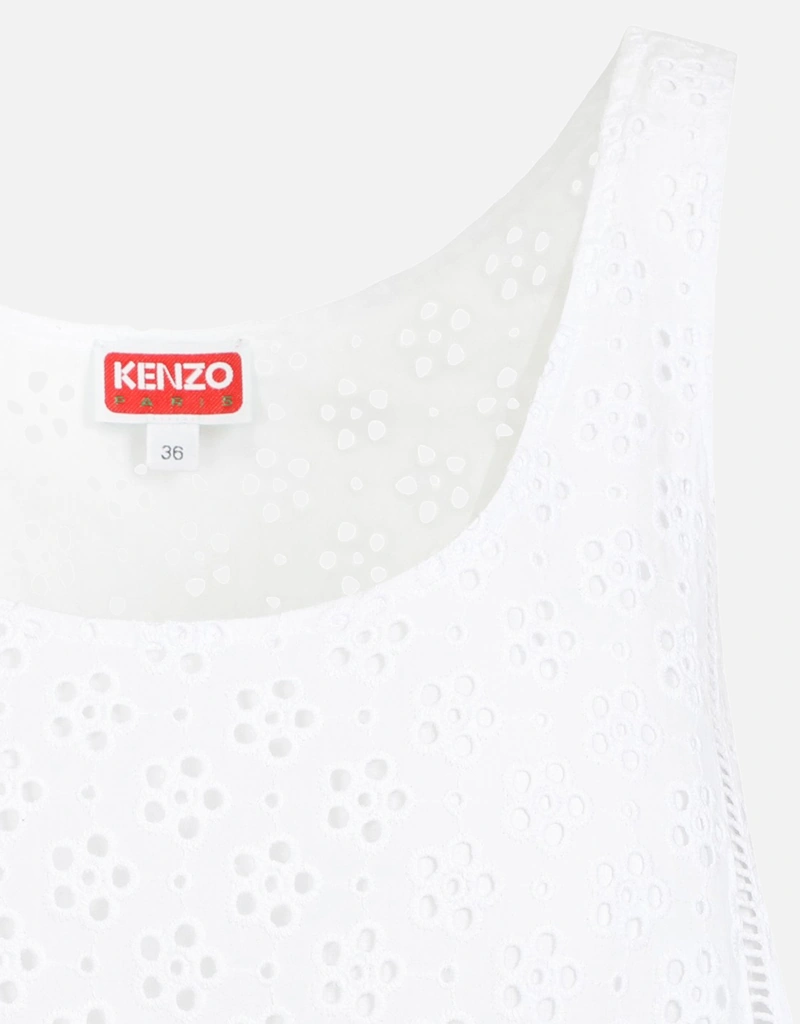 Kenzo Cotton Broderie Anglaise Mini Dress (Dresses,Mini Dresses) IFCHIC.COM