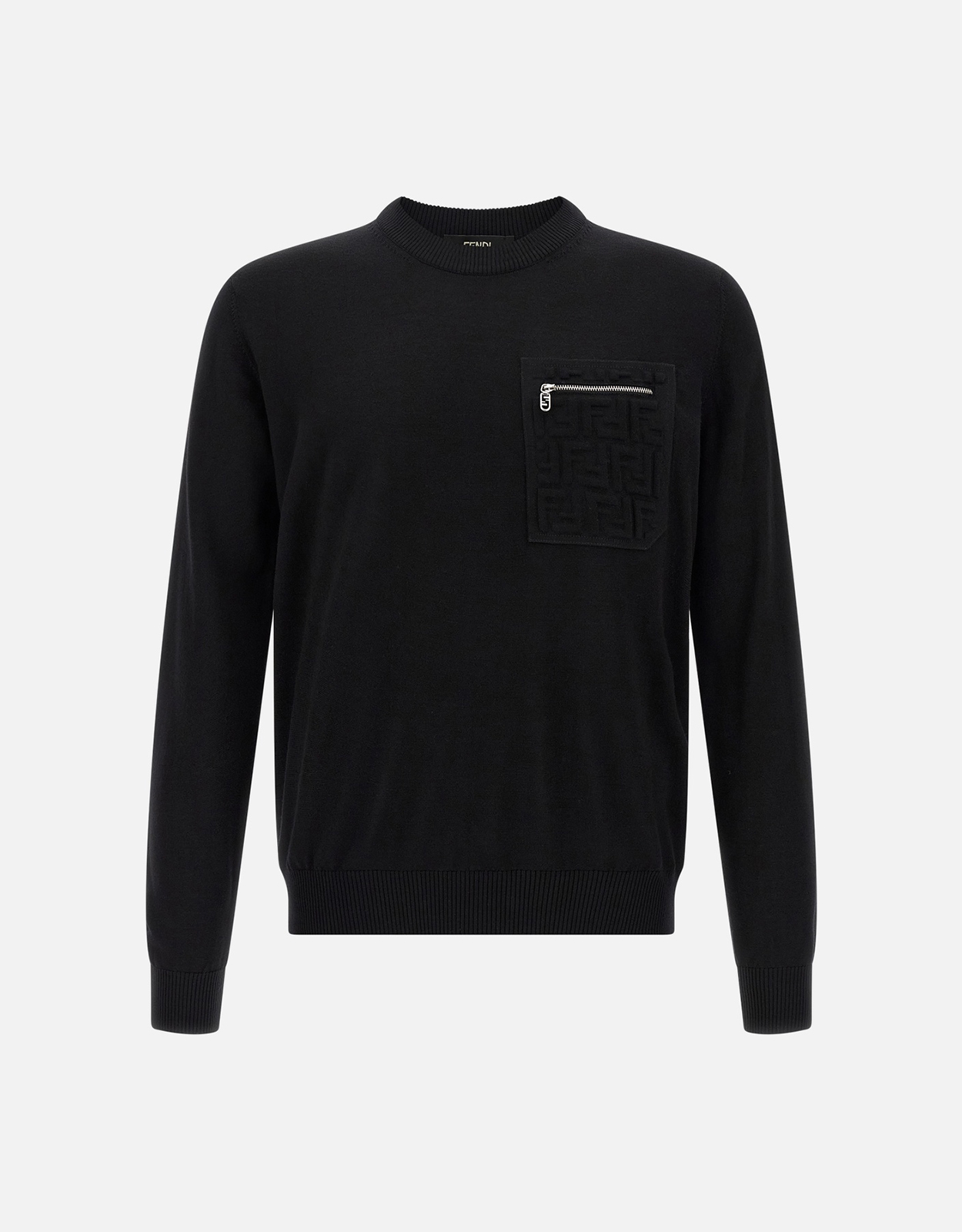Fendi メンズ ウール エンボス FFロゴ ポケット付 プルオーバー