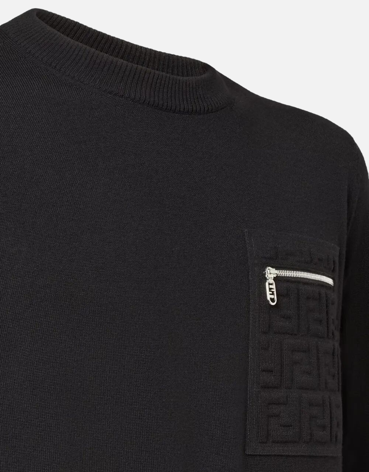 Fendi メンズウールジップ付きポケットレギュラーフィットセーター
