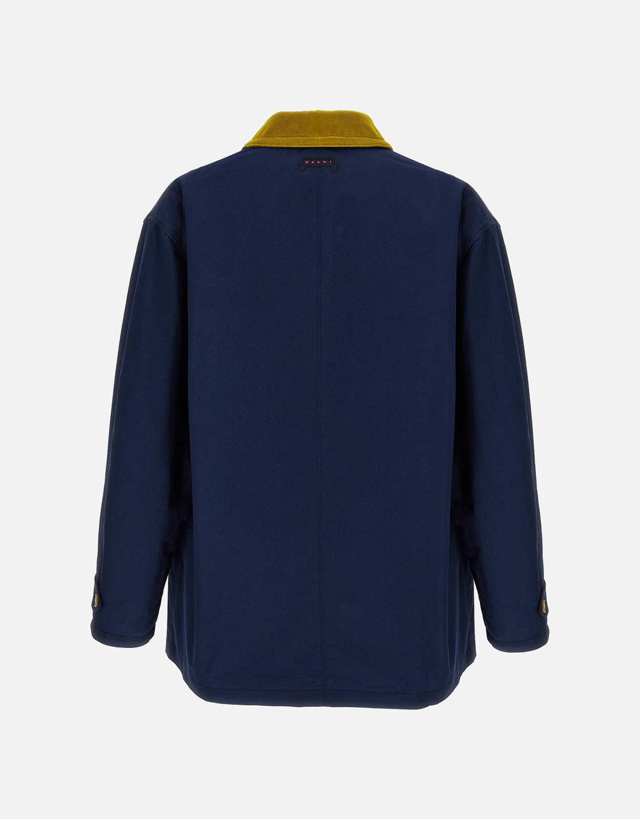 Marni メンズ コットンギャバジン 切り替えコーデュロイ襟 パーカー