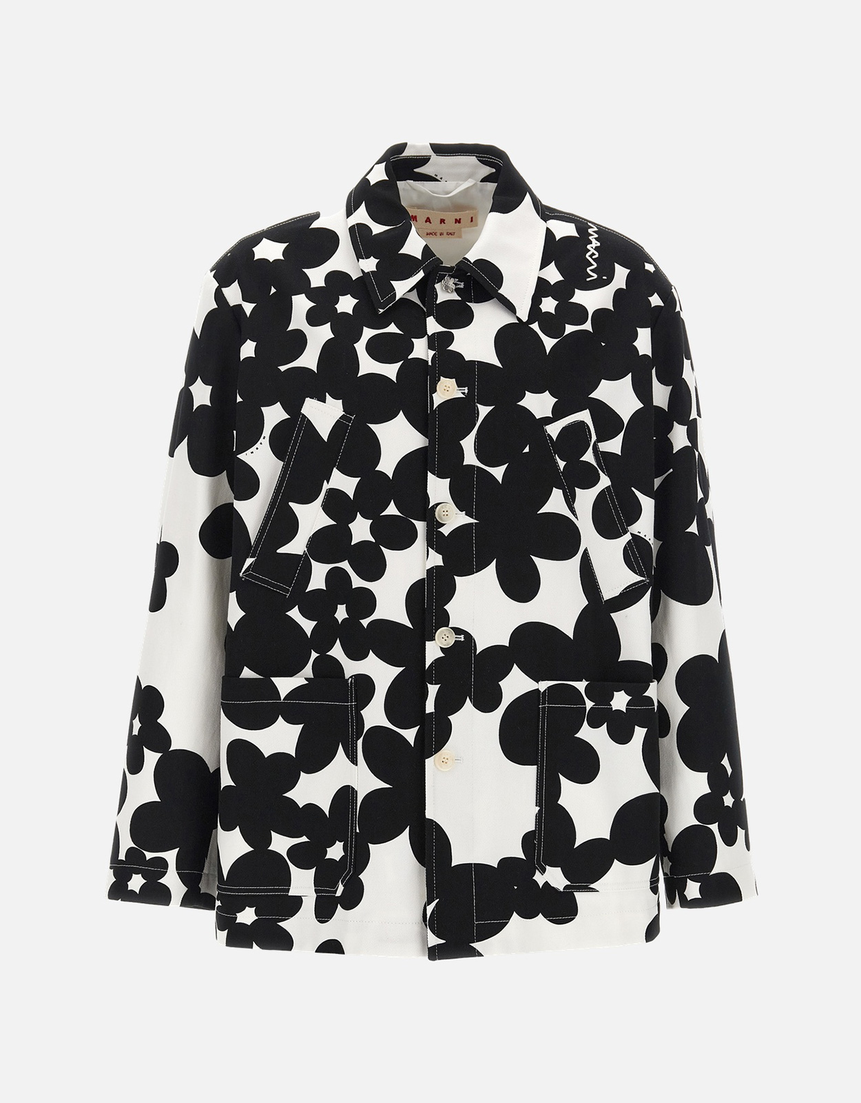 Marni Men's Dillies Cotton Print Shirt Collar Jacket (Clothing