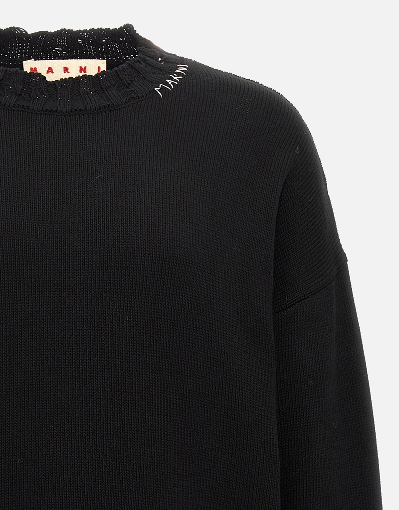 Marni メンズ コットン デストロイ加工セーター (ニットウェア) IFCHIC.COM