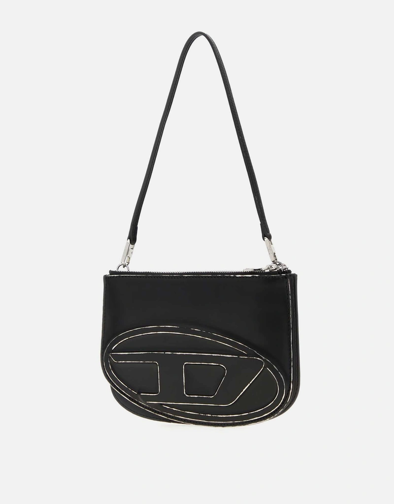 DIESEL ブラックレザーショルダーバッグ Diesel 1DRレザーショルダー