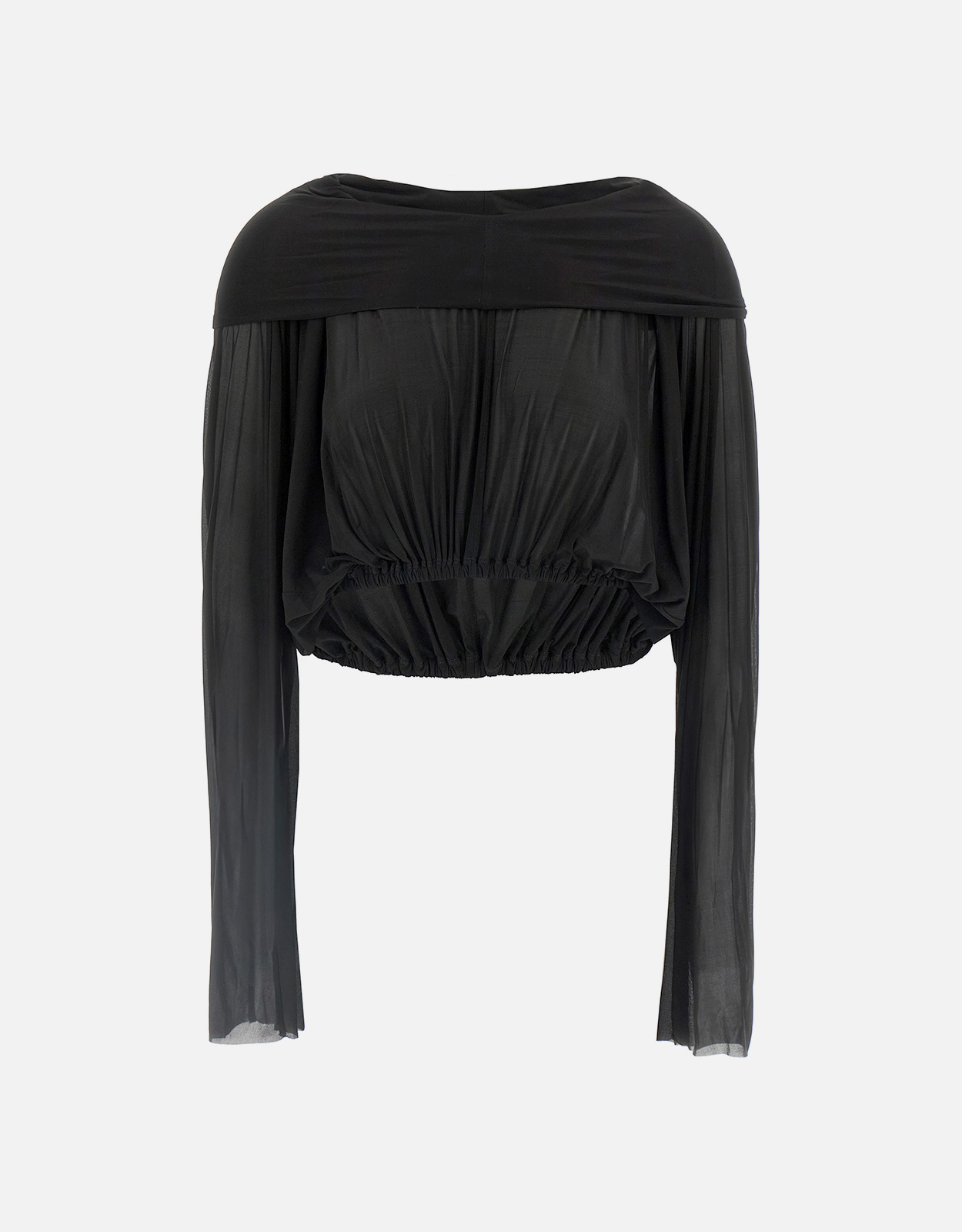Rick Owens Crooped Hooded Tunic Semi-Transparent Cupro Sweater　Rick Owens クロップド フード付きチュニック 半透明キュプラ セーター Rick