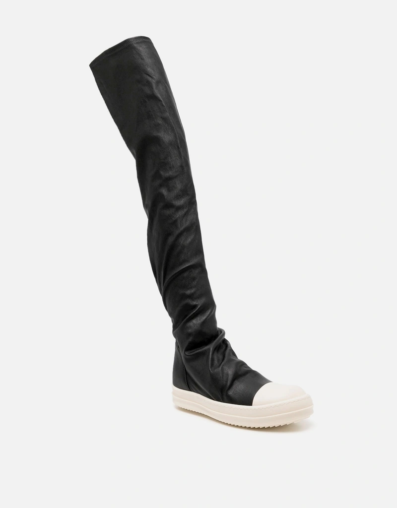Rick Owens ハイストッキングスニークス ストレッチレザーブーツ