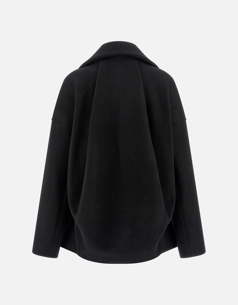 Rick Owens バージンウールアシンメトリーコート (ジャケット,ウール