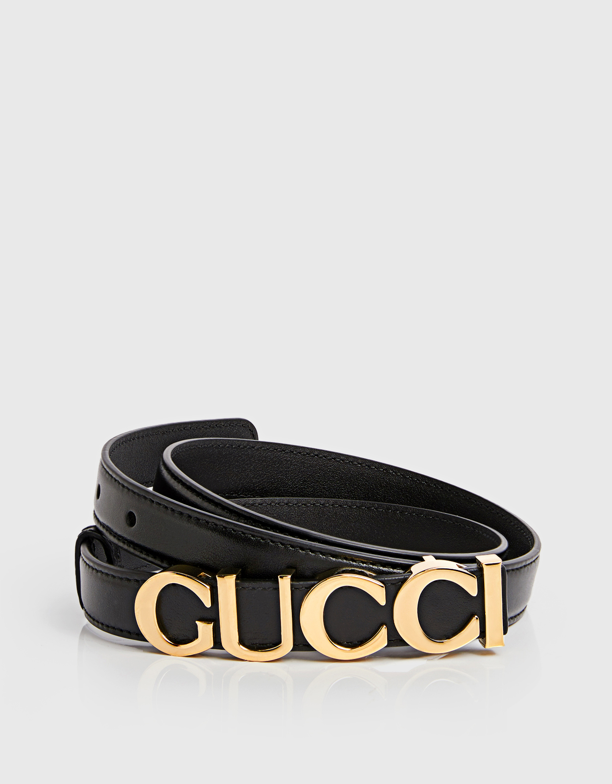 Gucci Gucci Buckle-Detailed Leather Thin Belt (Belts) IFCHIC.COM
