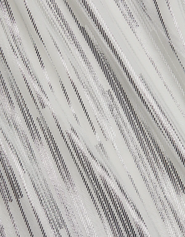 IRO Hathi Tie-Neck Metallic Striped Blouse