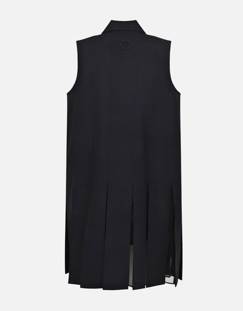 knee length dresses for ladies Moncler Pleated midi dress Black - Women main image 0