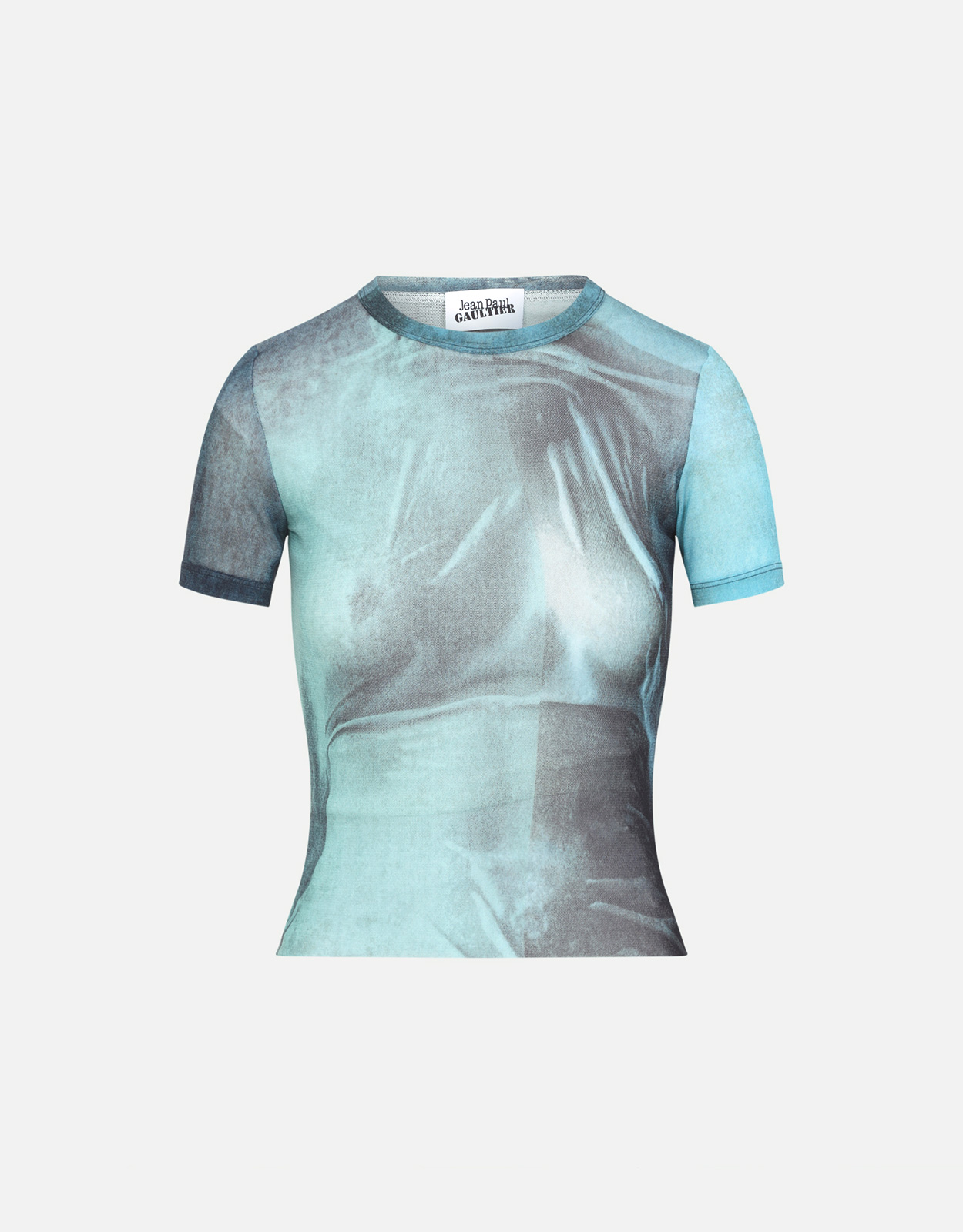 Jean Paul Gaultier メッシュ 水柄 プリント クロップドTシャツ