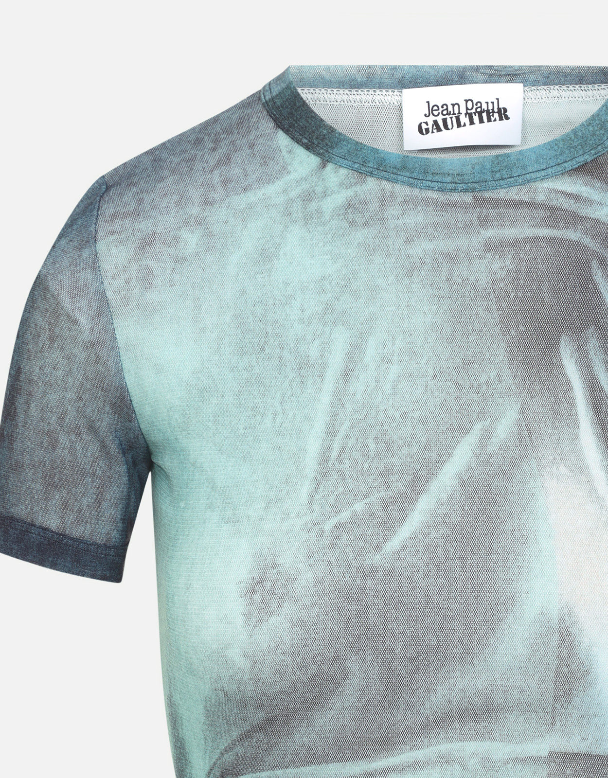Jean Paul Gaultier メッシュ 水柄 プリント クロップドTシャツ