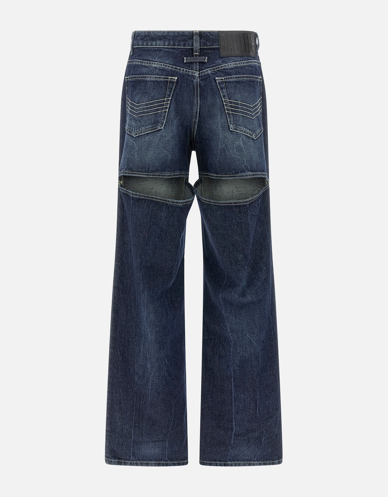 Jean Paul Gaultier ブルーカットアウトコットンオーバーサイズワイド