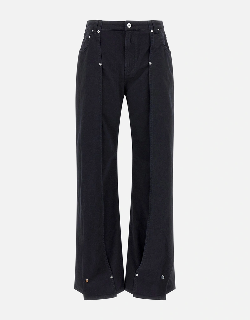 Jean Paul Gaultier The Snap-Button Denim Loose Fit Cotton Wide Leg