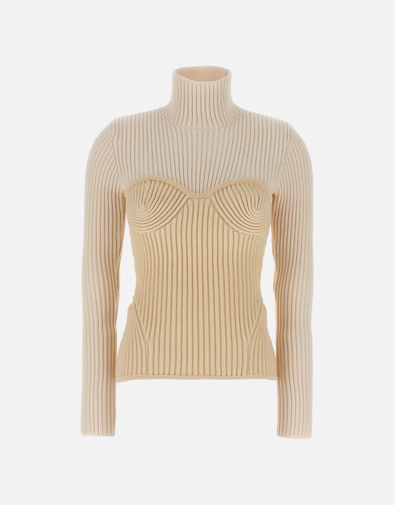 Jean Paul Gaultier メリノウールトロンプルイユコルセットセーター