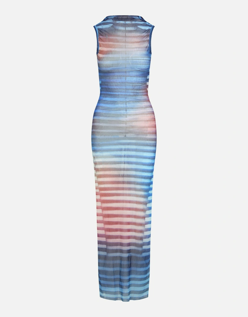 blue backless long dress Tight Backless Long Atria Prom Dress main image 0
