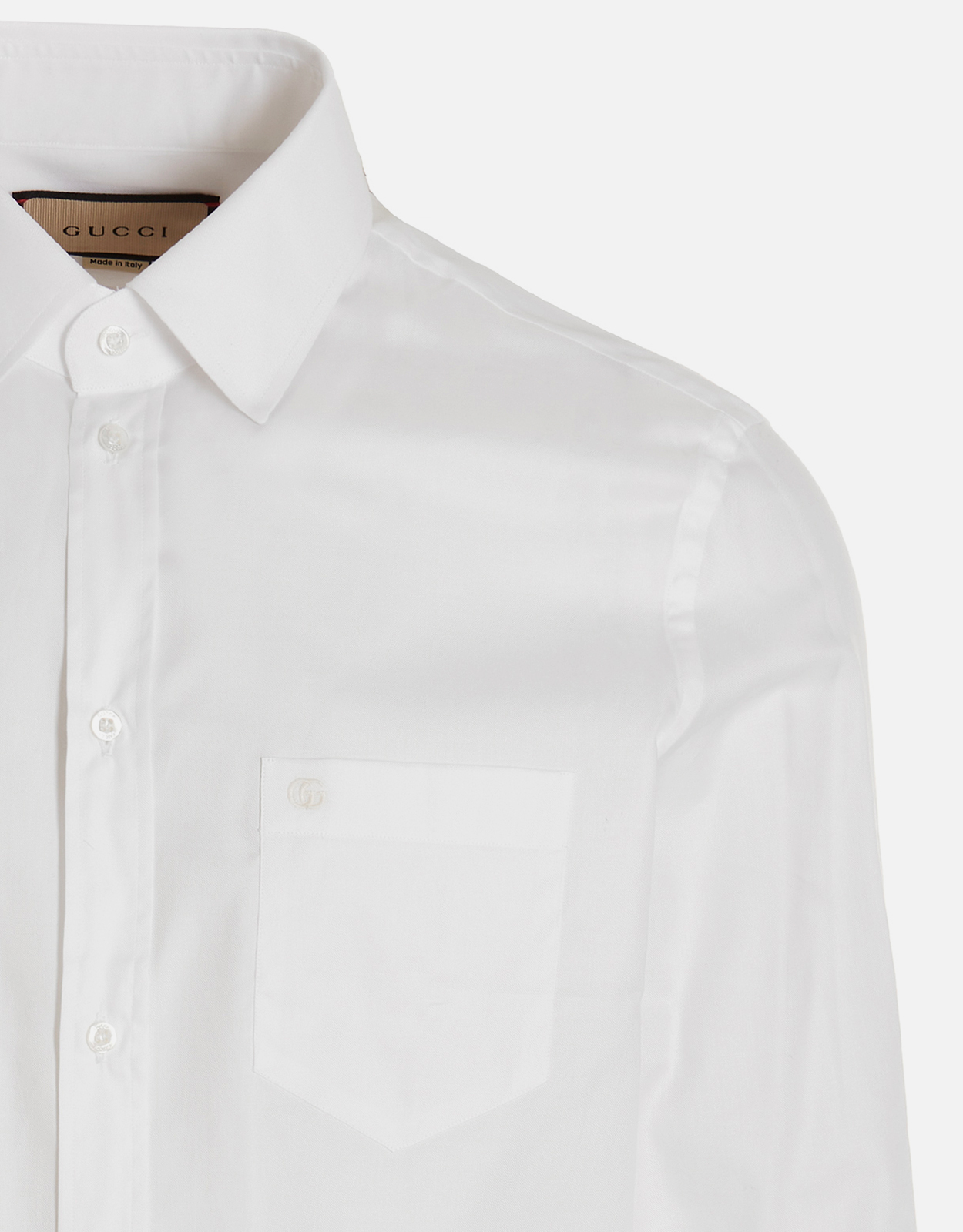 Gucci メンズ コットンシャツ ダブルG刺繍入り () IFCHIC.COM