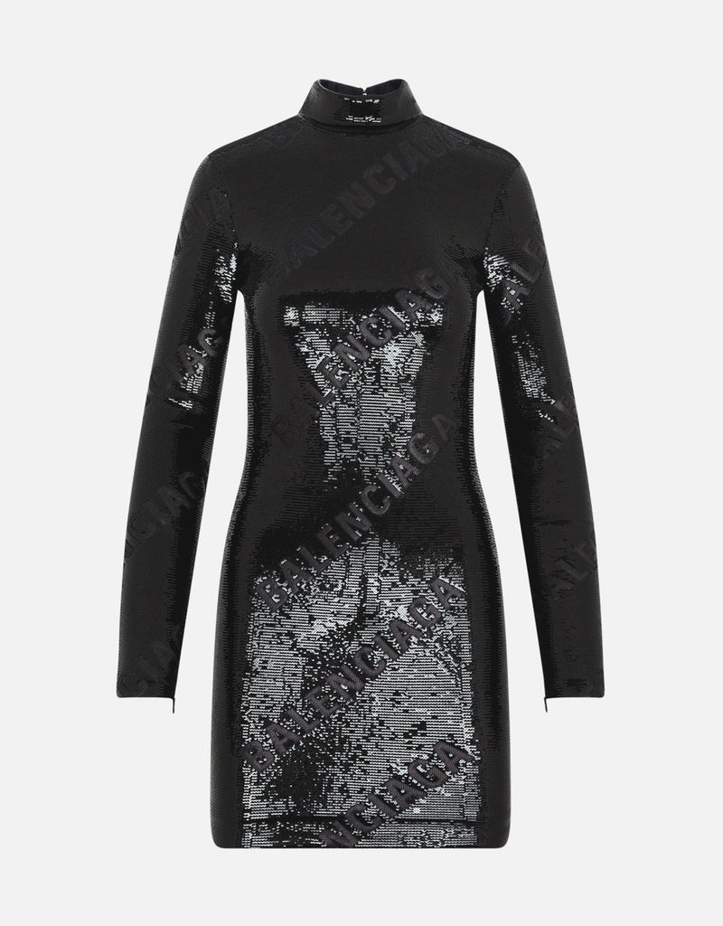 black 8 drawer dresser Sequin Long Sleeve Off Shoulder Maxi Dress - Black main image 1